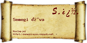 Semegi Éva névjegykártya